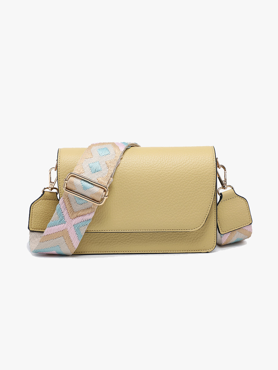 Noah Vegan Guitar Strap Crossbody Daffodil - Jen & Co. vegan handbag