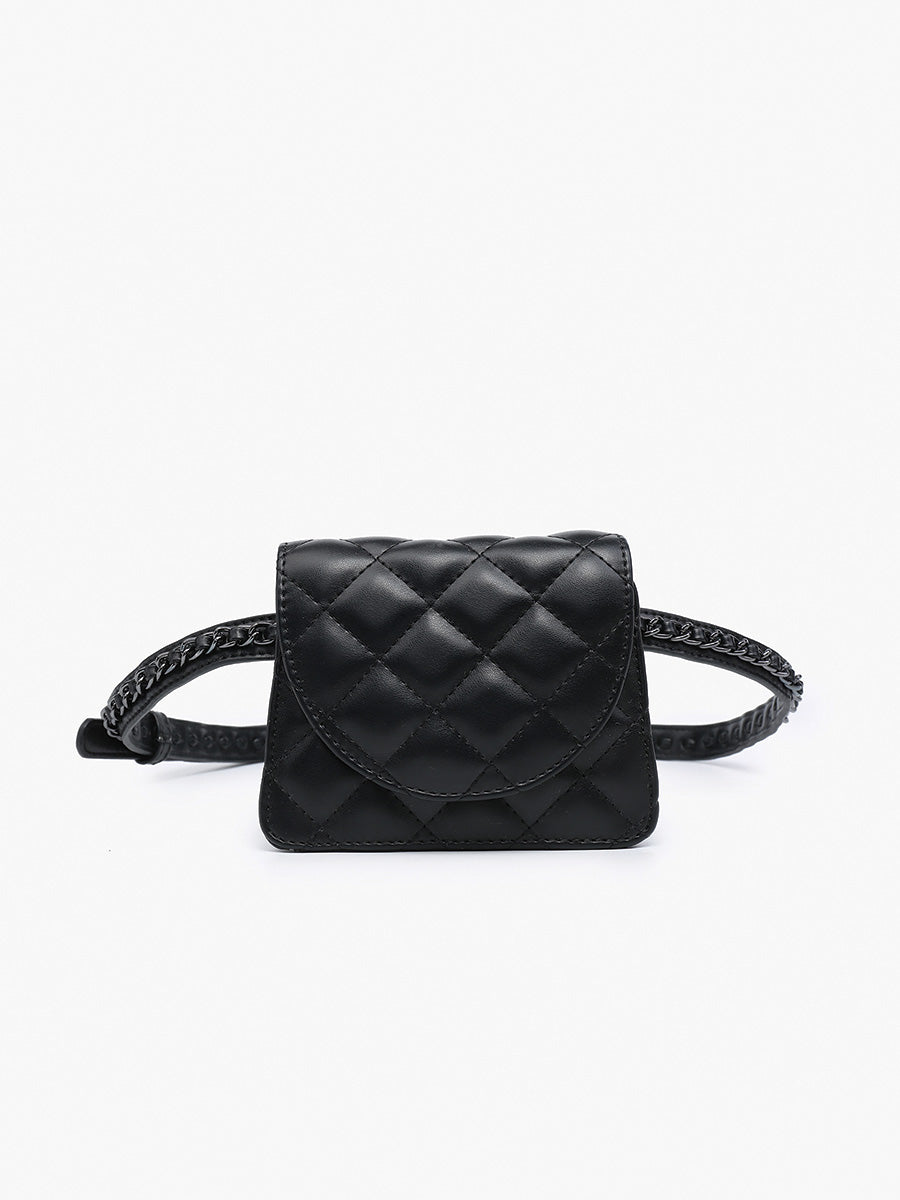 Annalee Quilted Mini Bag in Black - Jen & Co. vegan handbag