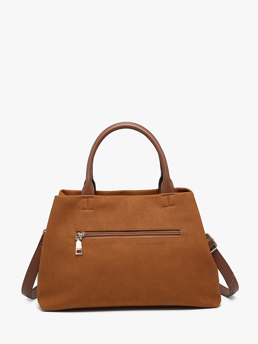 Ximena Vegan Suede Satchel - Jen & Co. vegan handbag