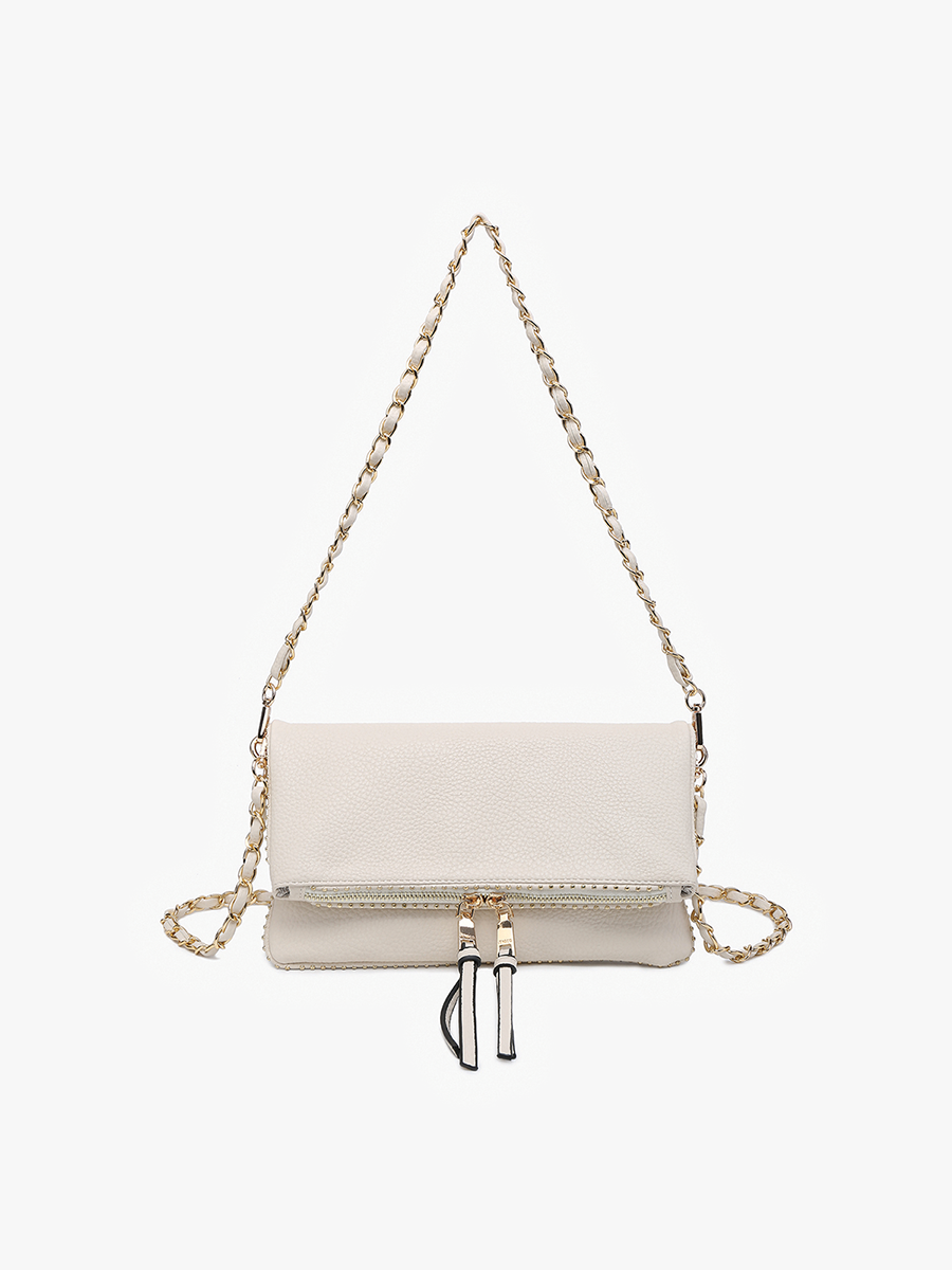 Julie Vegan Studded Crossbody Beige - Jen & Co. vegan handbag