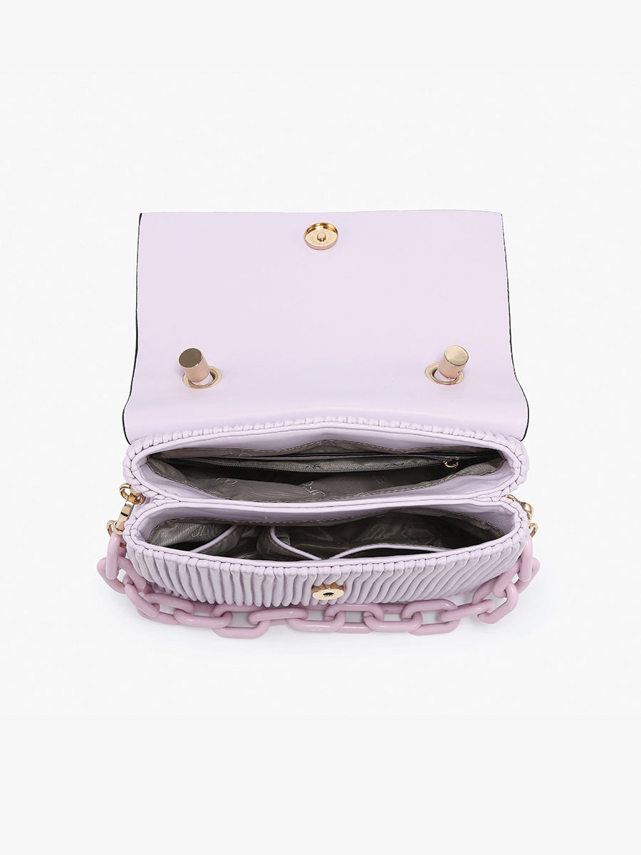 Anne Vegan Pleated Crossbody in - Jen & Co. vegan handbag