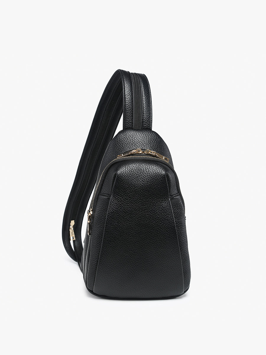 Ari Vegan Convertible Sling Bag in Black - Jen & Co. vegan handbag