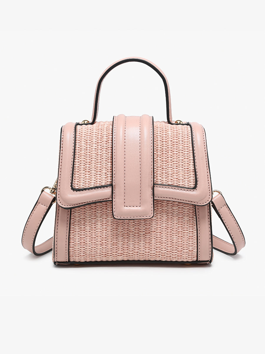 Evangeline Vegan Straw Crossbody