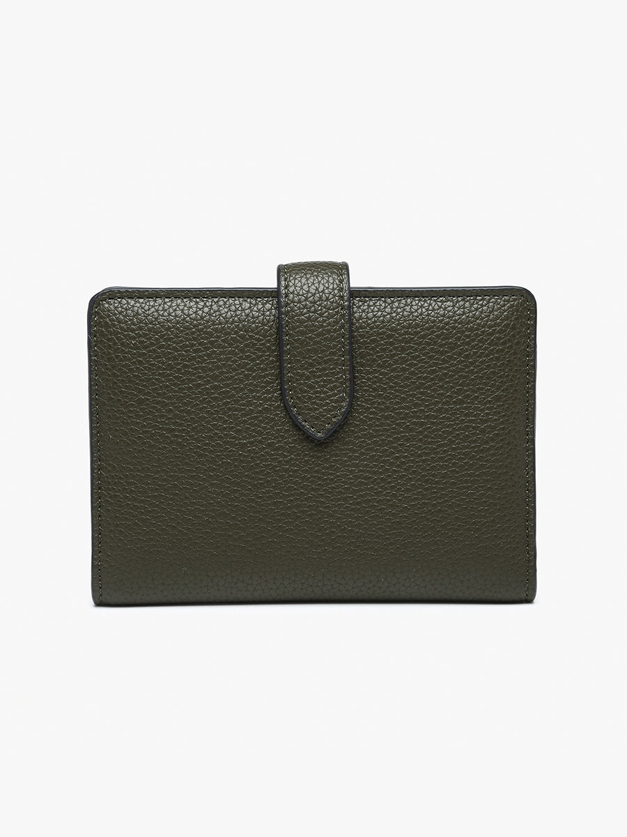 Jane Vegan Snap Wallet Dark Olive - Jen & Co. vegan handbag