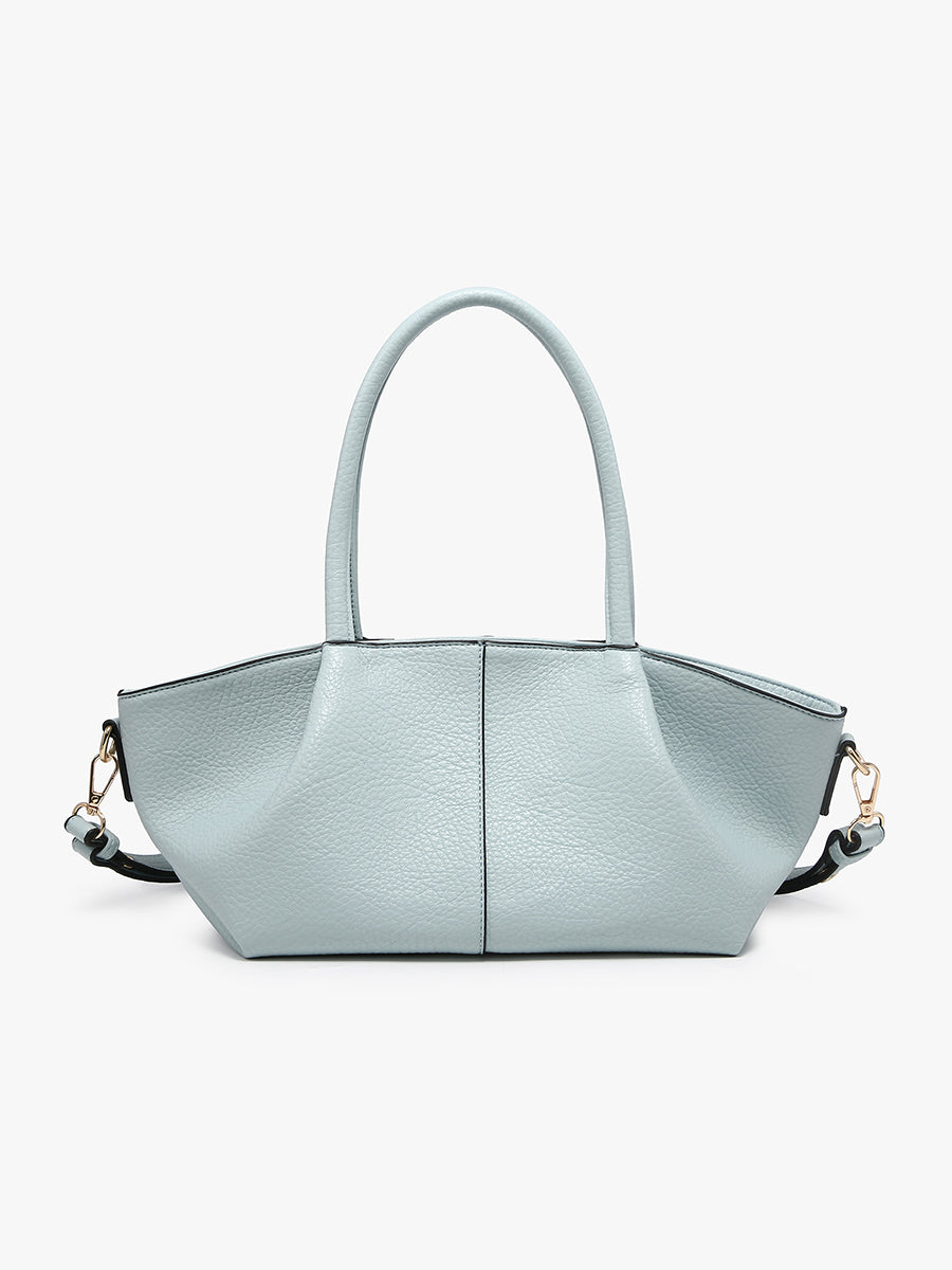 Karen Vegan Pleated Satchel Powder Blue - Jen & Co. vegan handbag