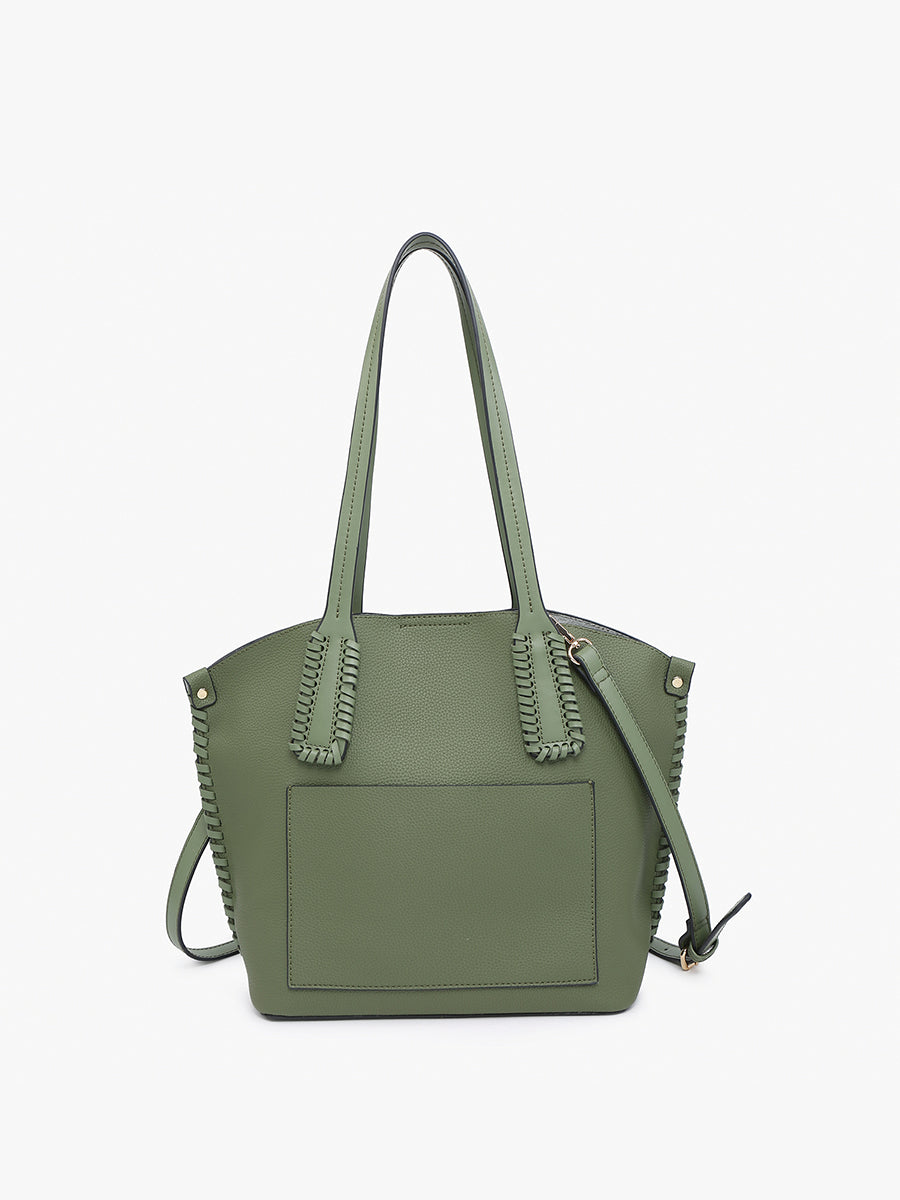 Micah Vegan Whipstitch Tote - Jen & Co. vegan handbag