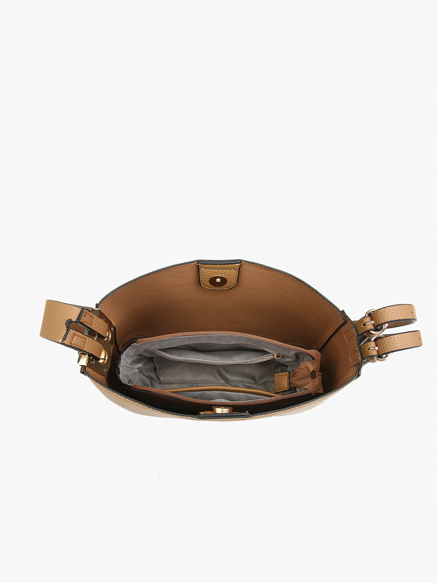 Poppy Vegan Paneled Crossbody - Jen & Co. vegan handbag