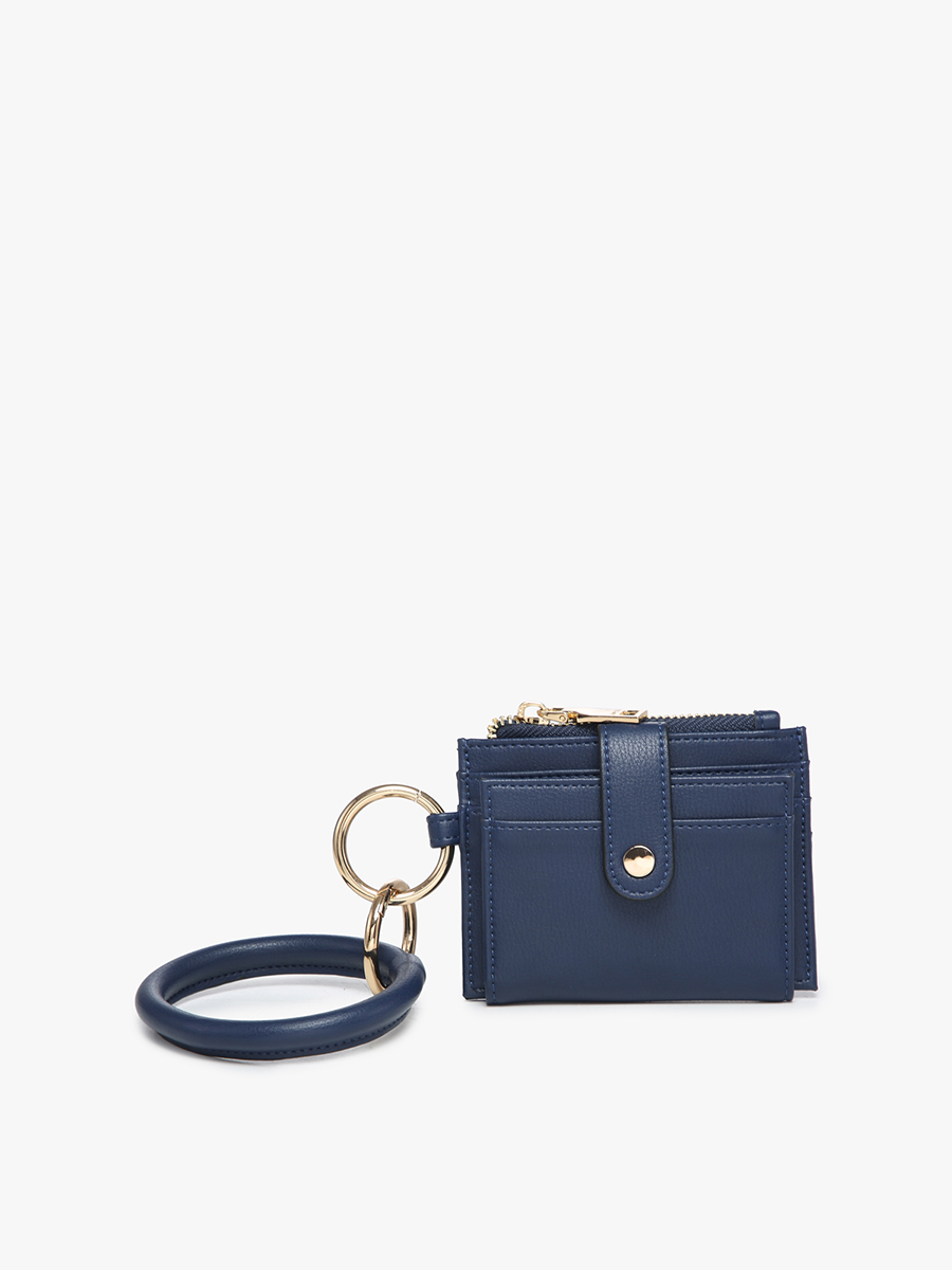 Sammie Vegan Wallet w/ Bangle in Navy - Jen & Co. vegan handbag