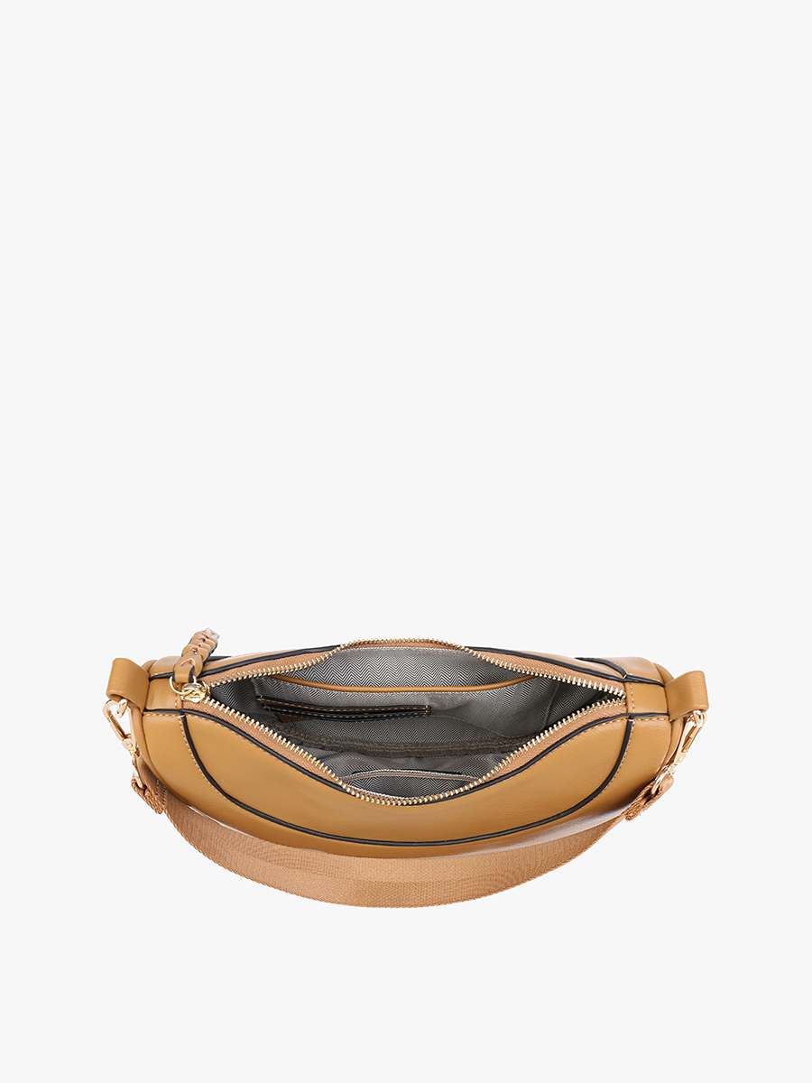 Monica Vegan Half-Moon Crossbody - Jen & Co. vegan handbag