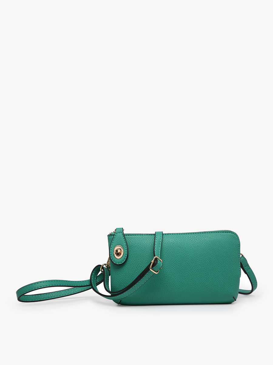 Kendall Vegan Crossbody in Kelly Green - Jen & Co. vegan handbag