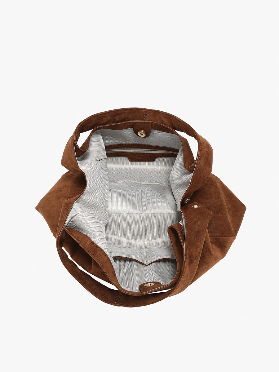 Katherine Slouchy Faux Suede Hobo - Jen & Co. vegan handbag