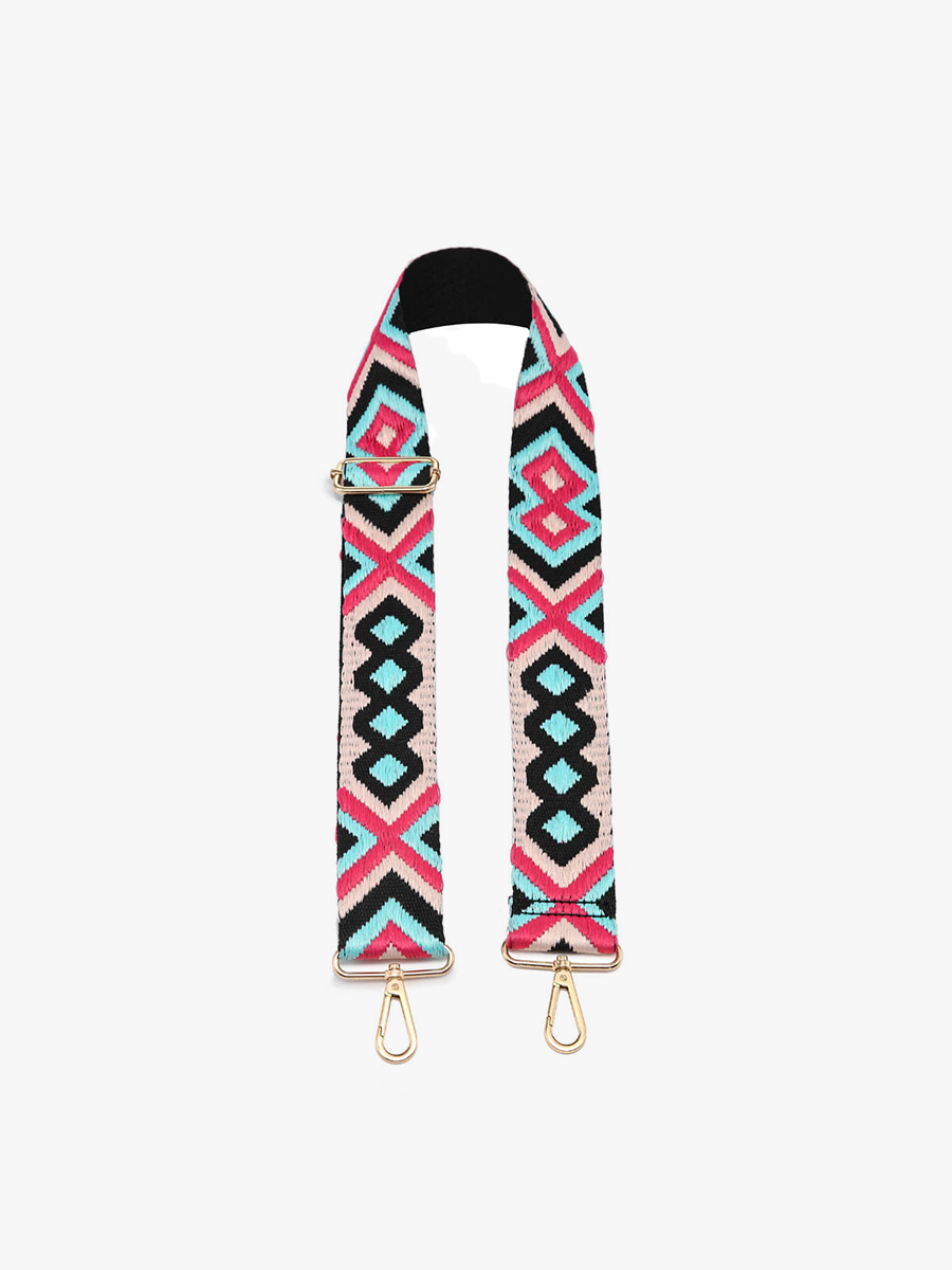 Bohemian Guitar Strap in Mint Fuchsia - Jen & Co. vegan handbag