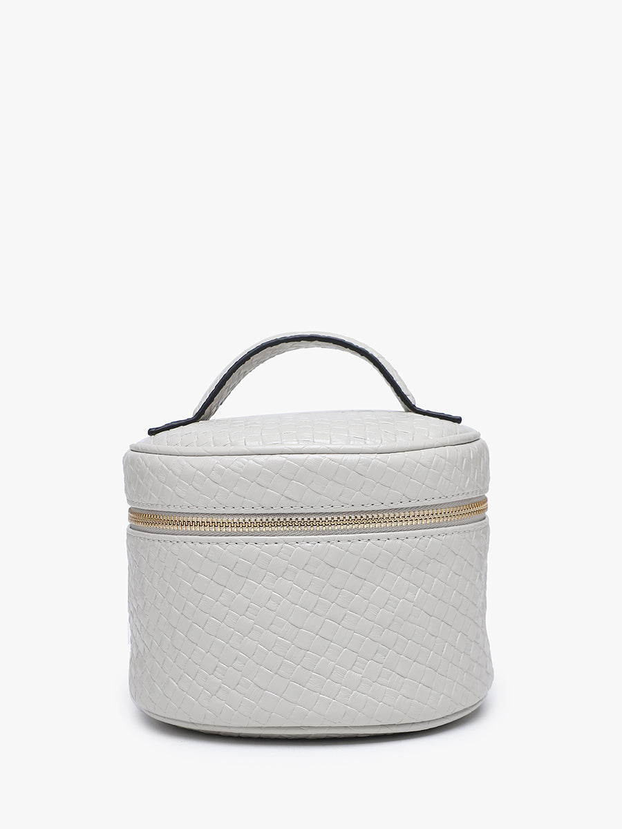 Marianna Vegan Cosmetic Bag Lt. Grey - Jen & Co. vegan handbag