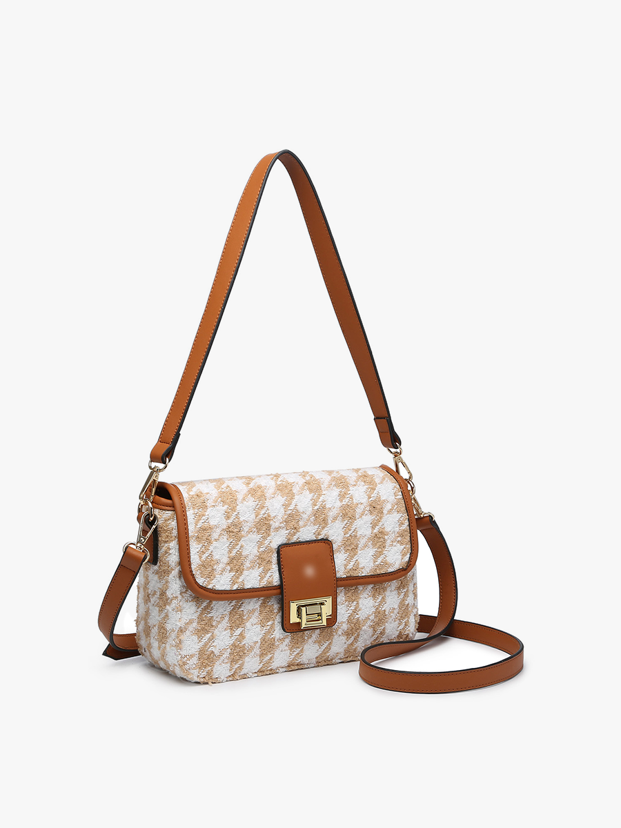 Elodie Vegan Houndstooth Crossbody