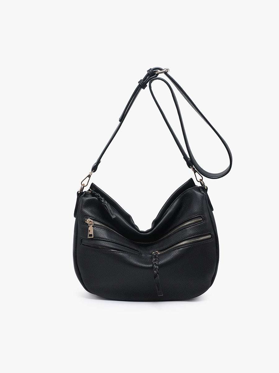 Josephine Vegan Multi-Pocket Crossbody Black - Jen & Co. vegan handbag
