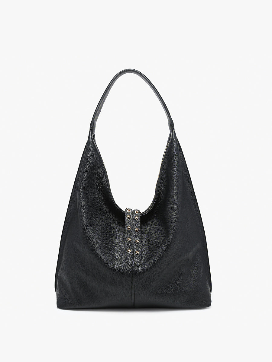 Tori Vegan Slouchy Hobo Black - Jen & Co. vegan handbag