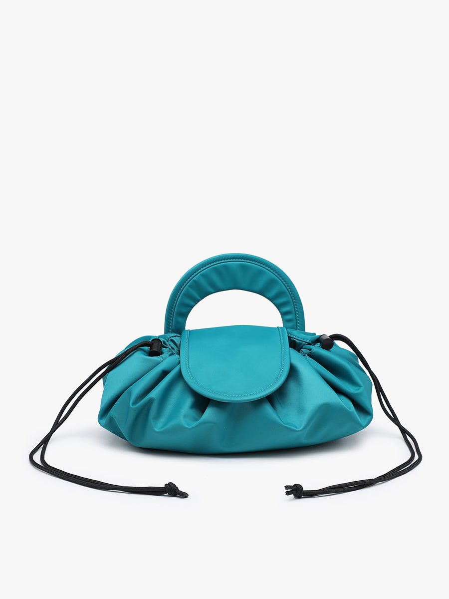 Amina Vegan Cosmetic Bag Teal - Jen & Co. vegan handbag