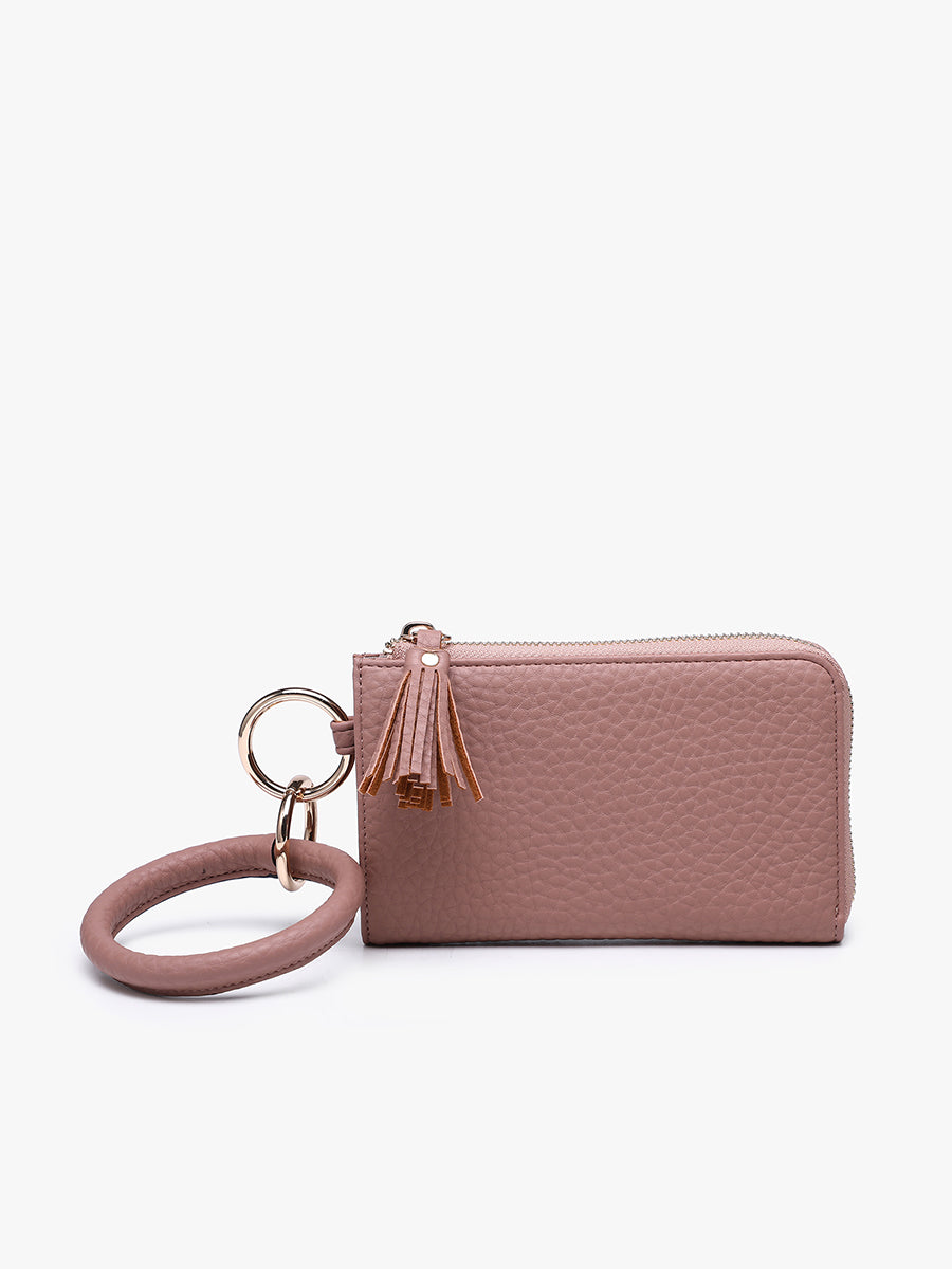 Liv Vegan Bangle Wristlet Dusty Rosewood - Jen & Co. vegan handbag