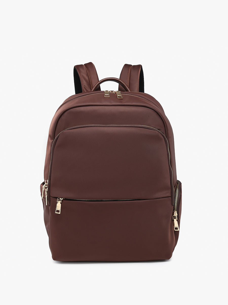 Victoria Nylon Backpack Chocolate - Jen & Co. vegan handbag