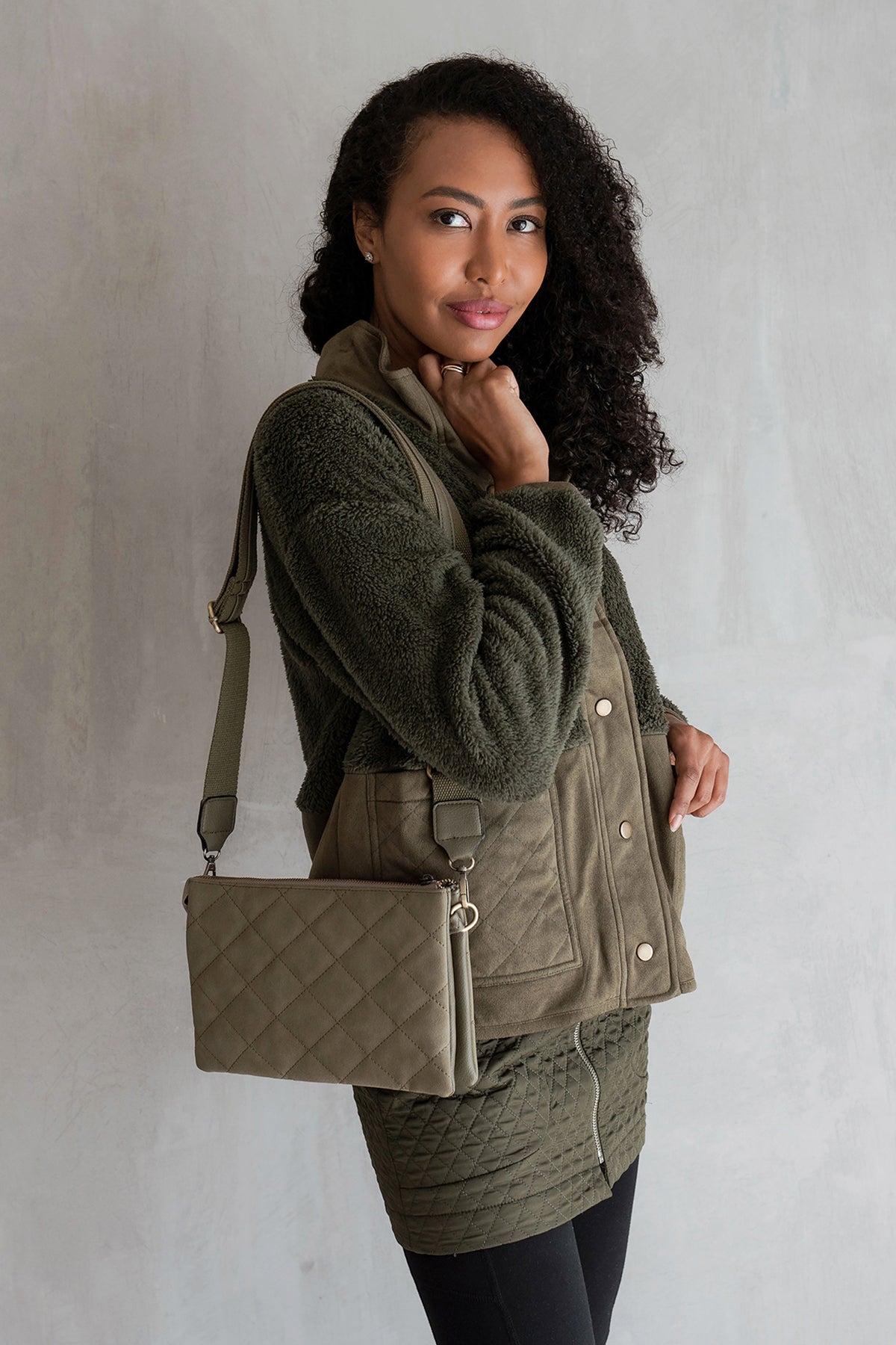 Izzy Vegan Quilted Crossbody - Jen & Co. vegan handbag