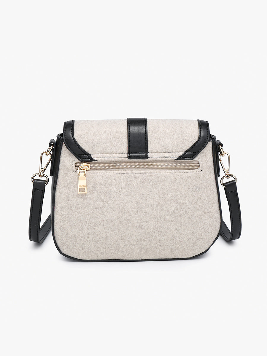 Vanna Vegan Contrast Saddle Bag - Jen & Co. vegan handbag