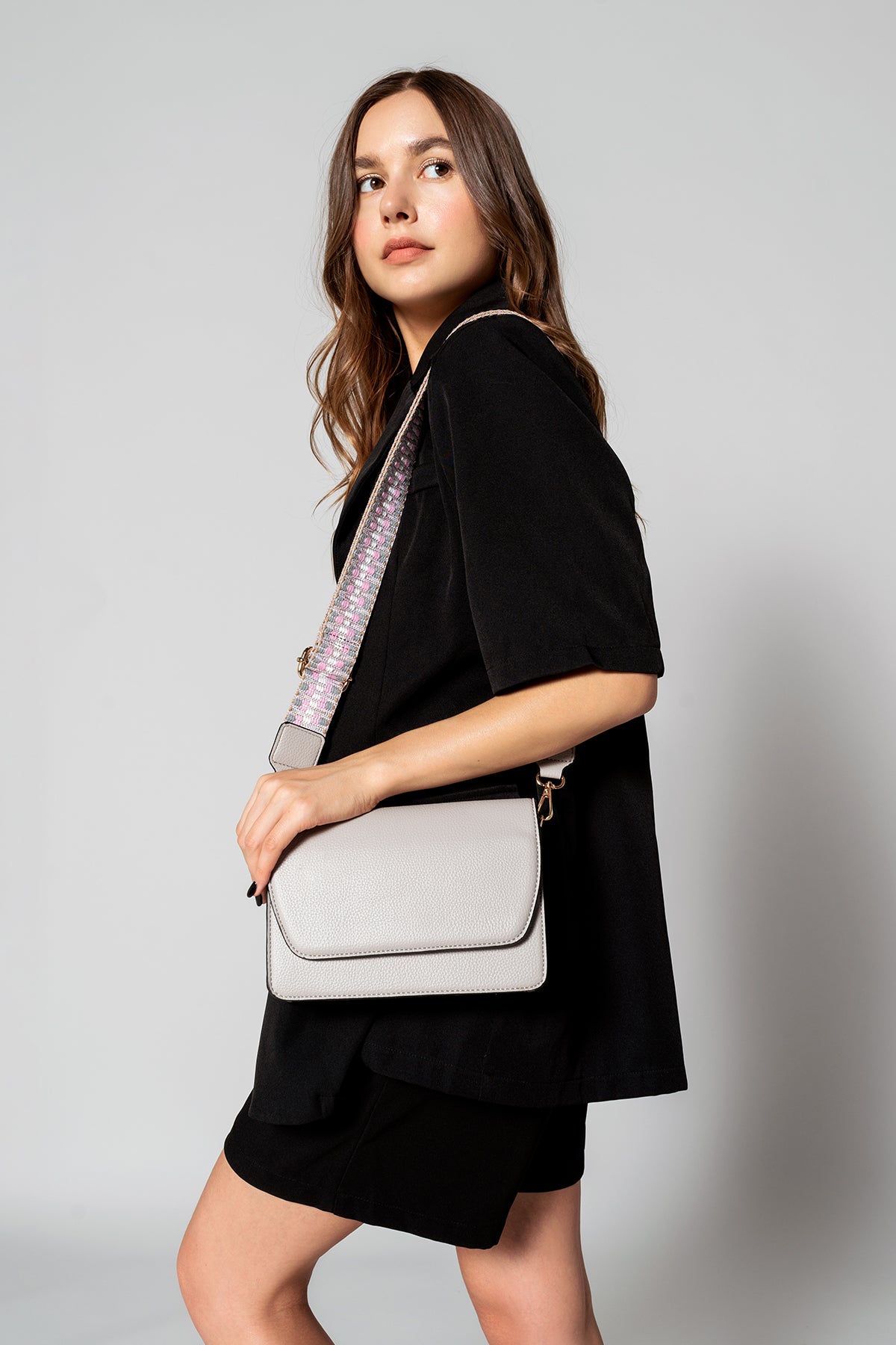 Noah Vegan Guitar Strap Crossbody - Jen & Co. vegan handbag