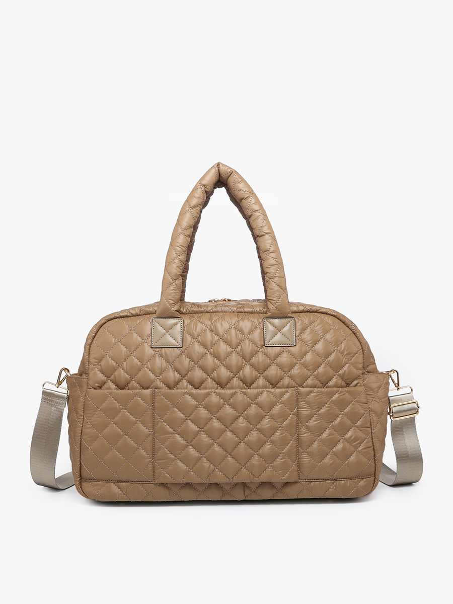Mills Vegan Quilted Weekender in - Jen & Co. vegan handbag