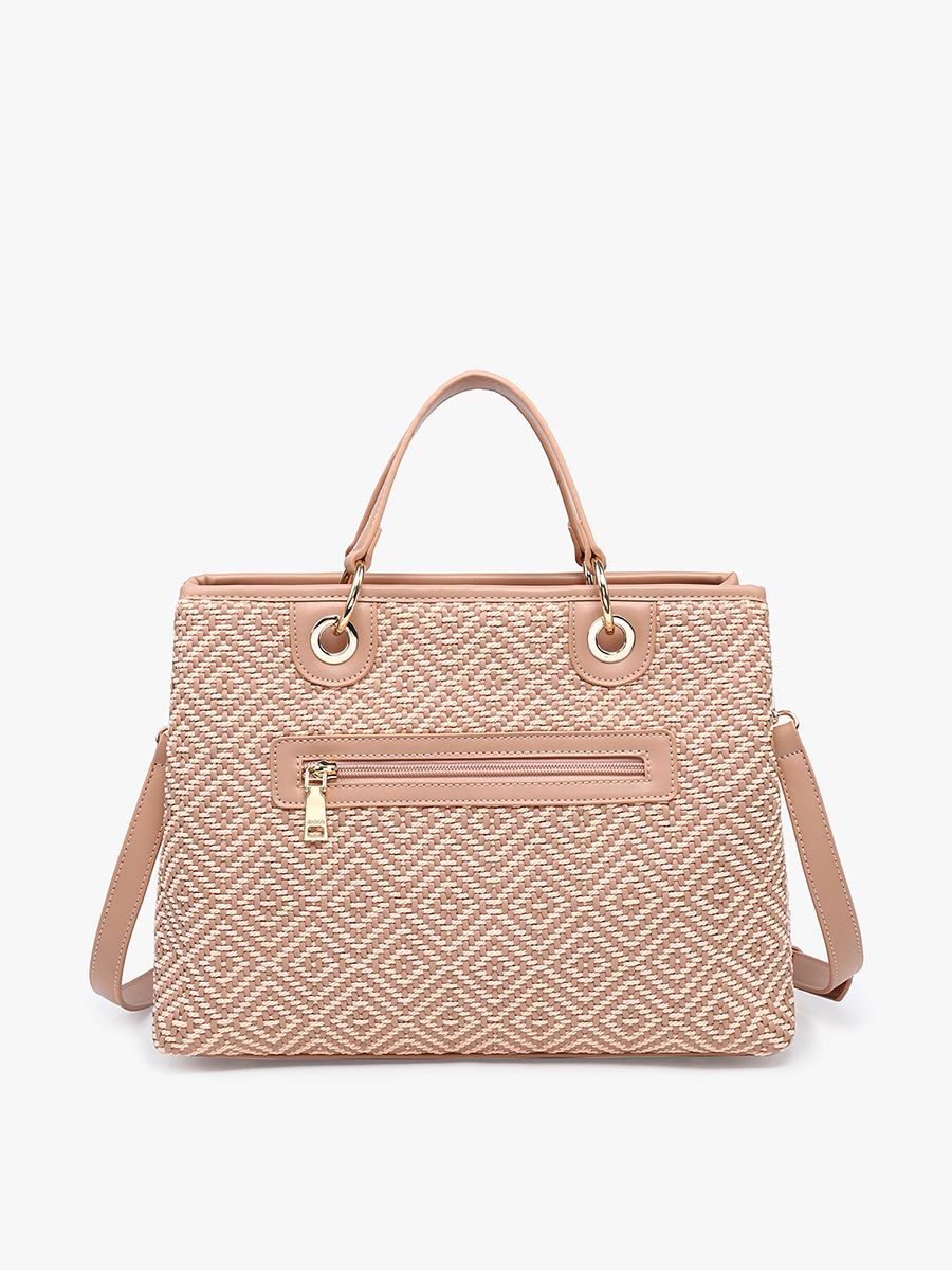 Nancy Vegan Diamond Woven Tote - Jen & Co. vegan handbag