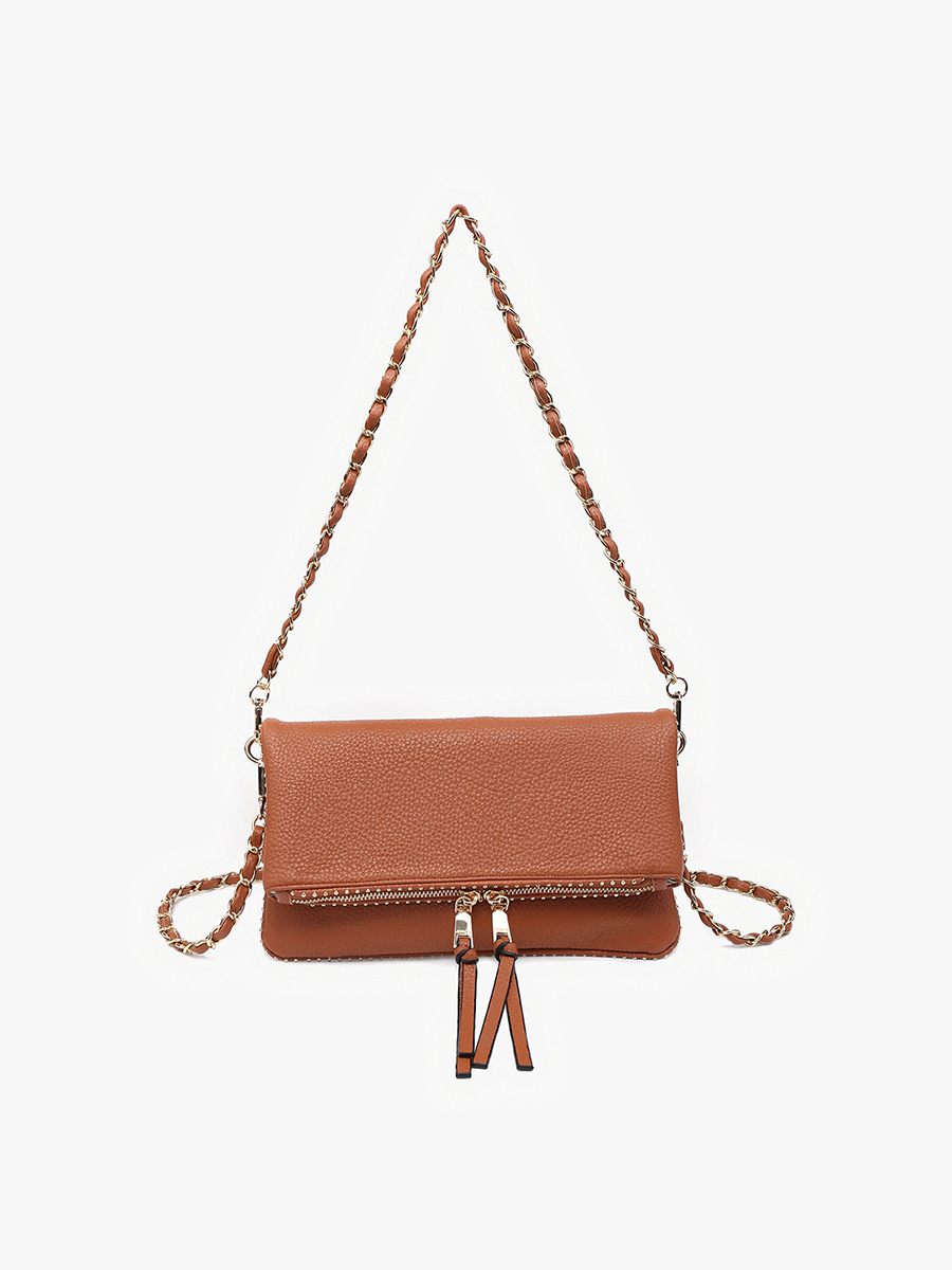 Julie Vegan Studded Crossbody Brown - Jen & Co. vegan handbag