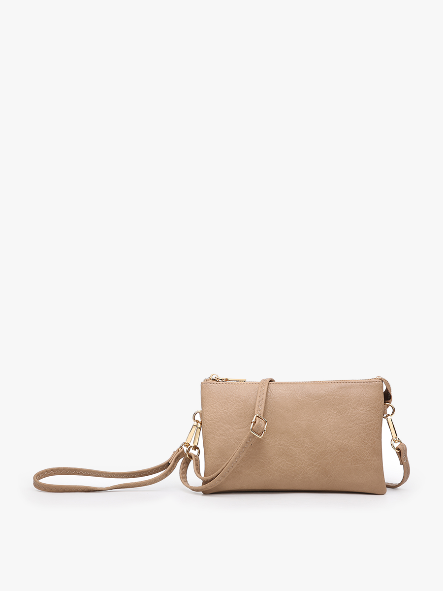 Riley Vegan Crossbody in Latte - Jen & Co. vegan handbag