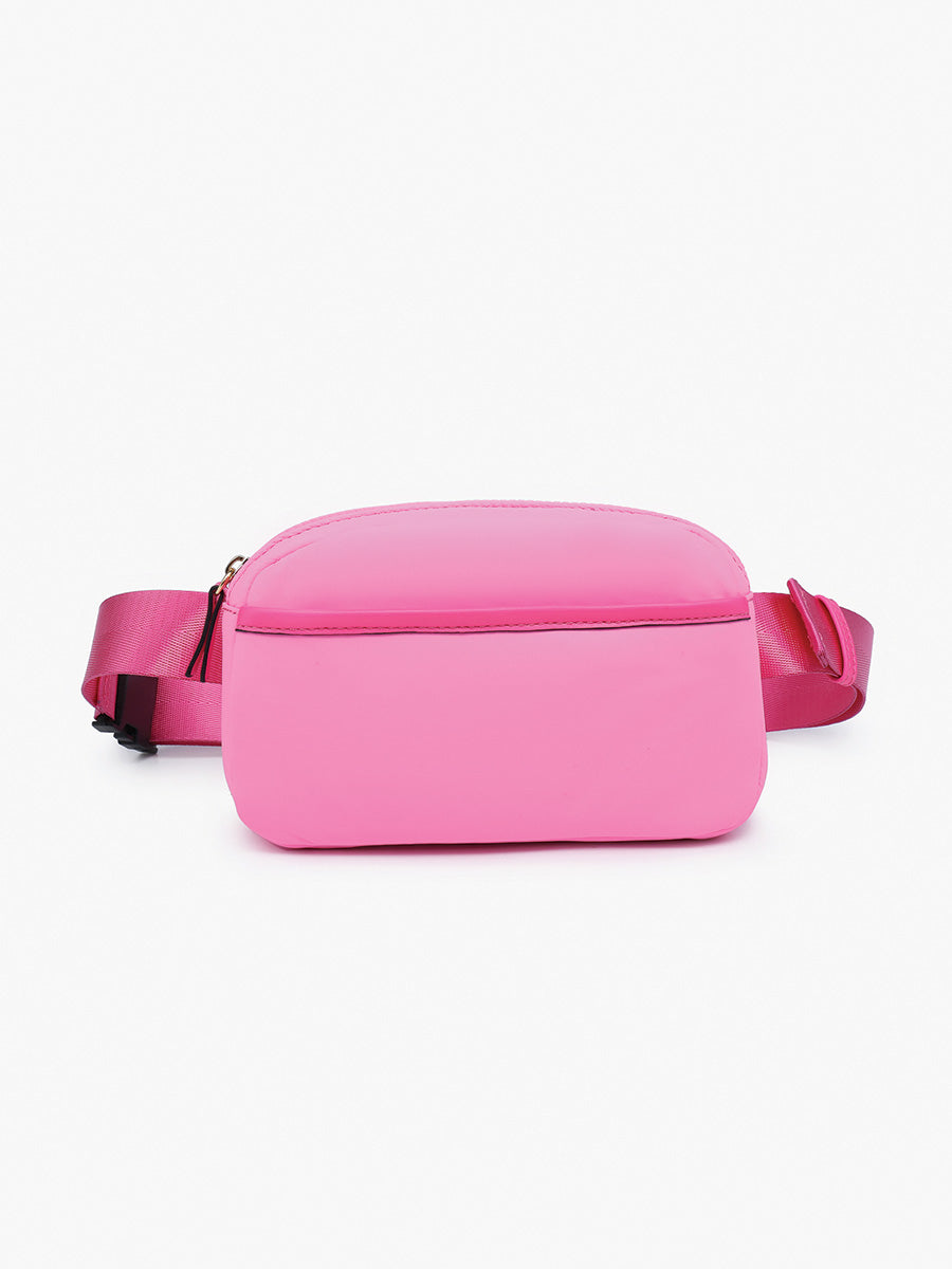 Cora Nylon Belt Bag Bubblegum - Jen & Co. vegan handbag