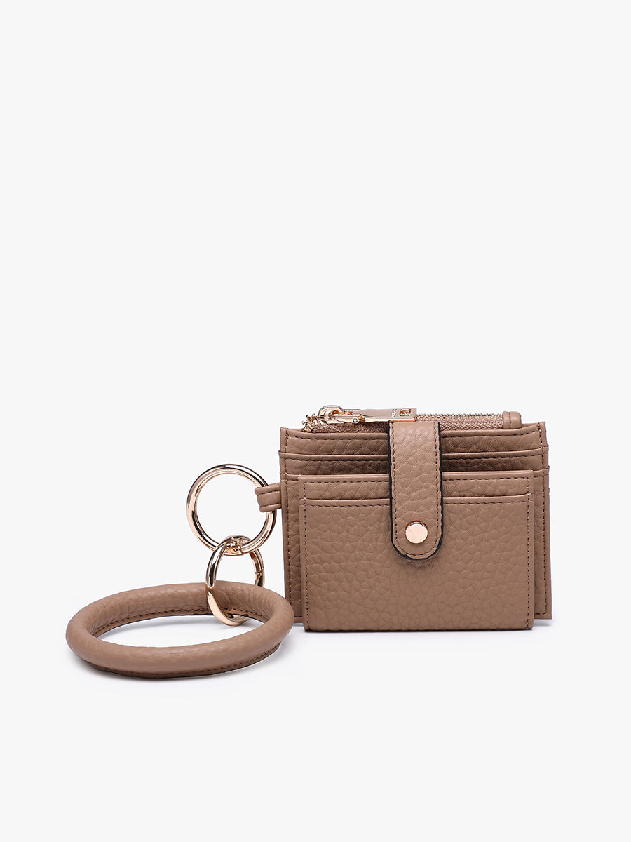 Sammie Vegan Wallet w/ Bangle in Dark Khaki - Jen & Co. vegan handbag