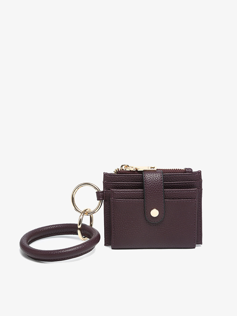 Sammie Vegan Wallet w/ Bangle in Sangria - Jen & Co. vegan handbag