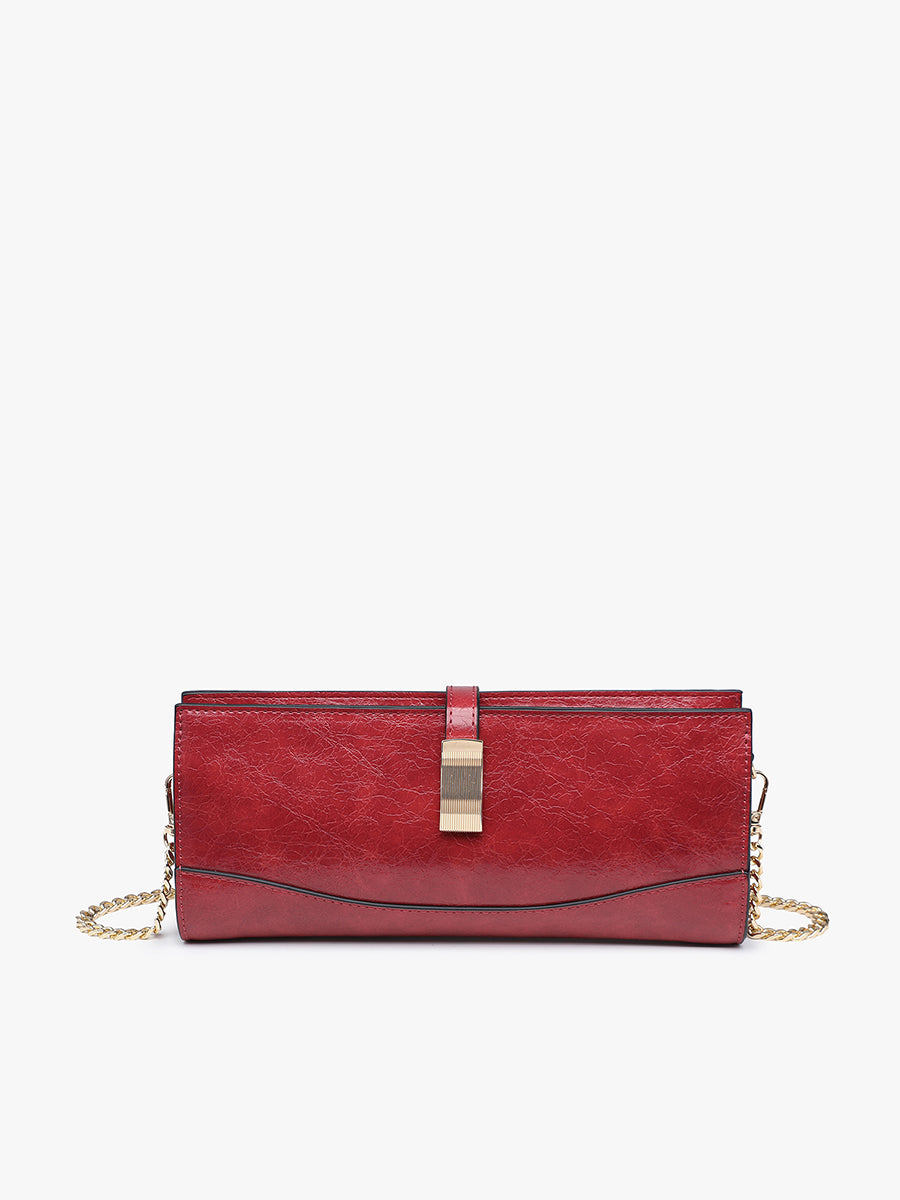 Paige Vegan Clutch Mahogany - Jen & Co. vegan handbag