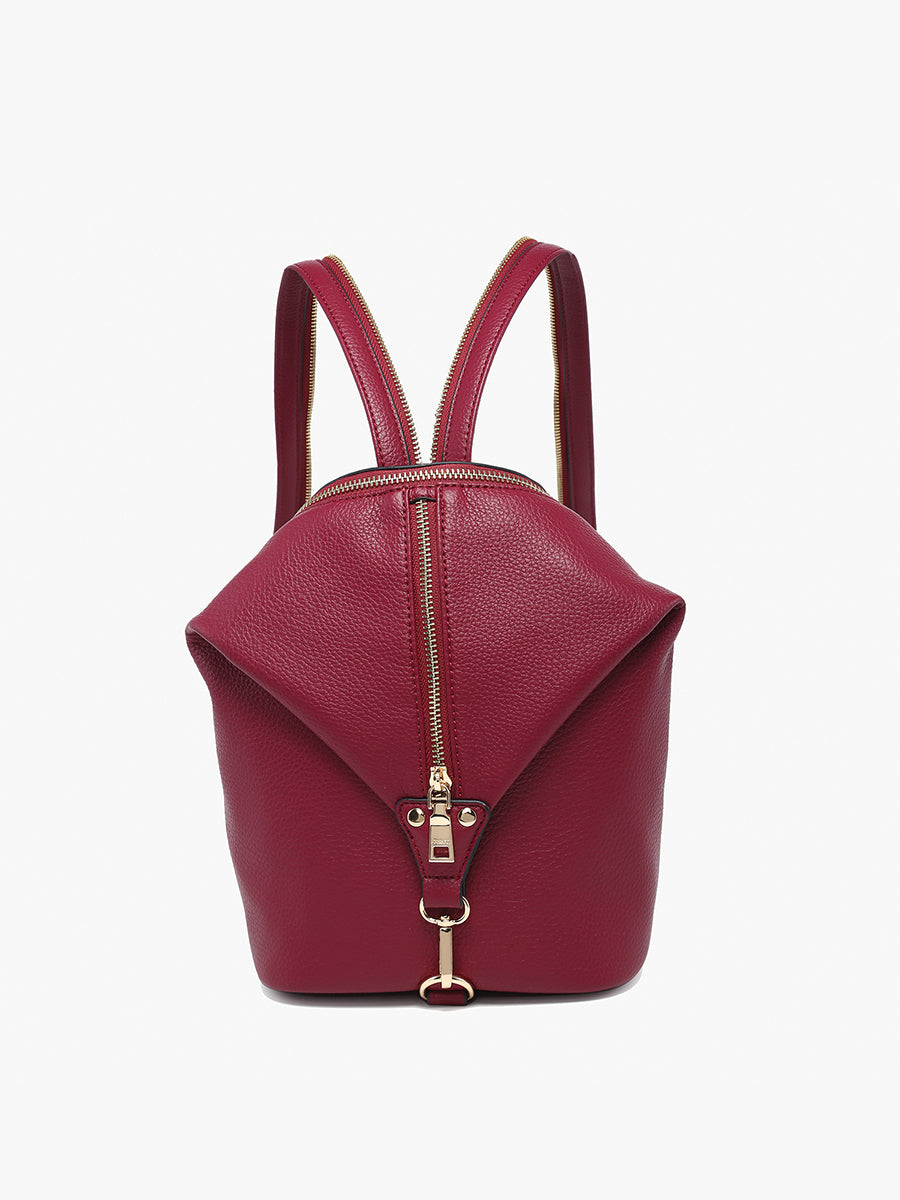 Linnette Vegan Foldover Backpack Wine - Jen & Co. vegan handbag