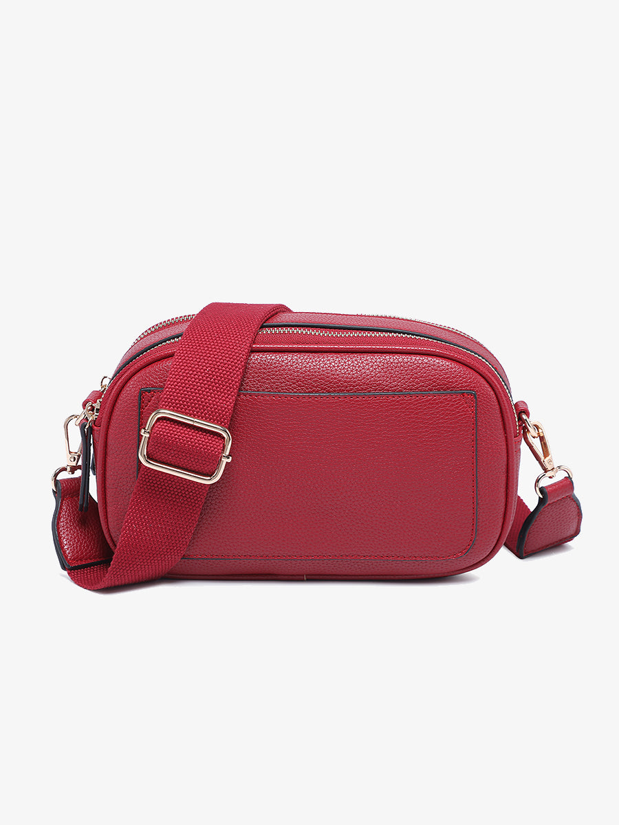 Sky Vegan Belt Bag/Crossbody Dark Red - Jen & Co. vegan handbag