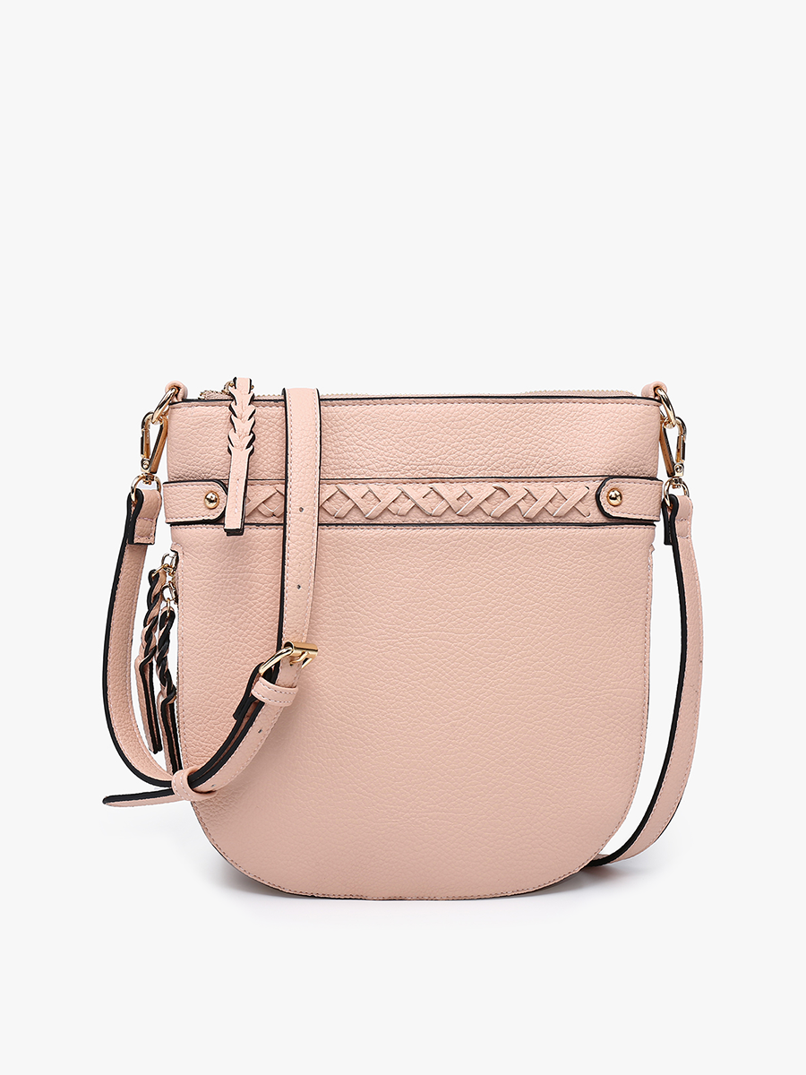 Esther Vegan Whipstitch Crossbody Lt. Pink - Jen & Co. vegan handbag