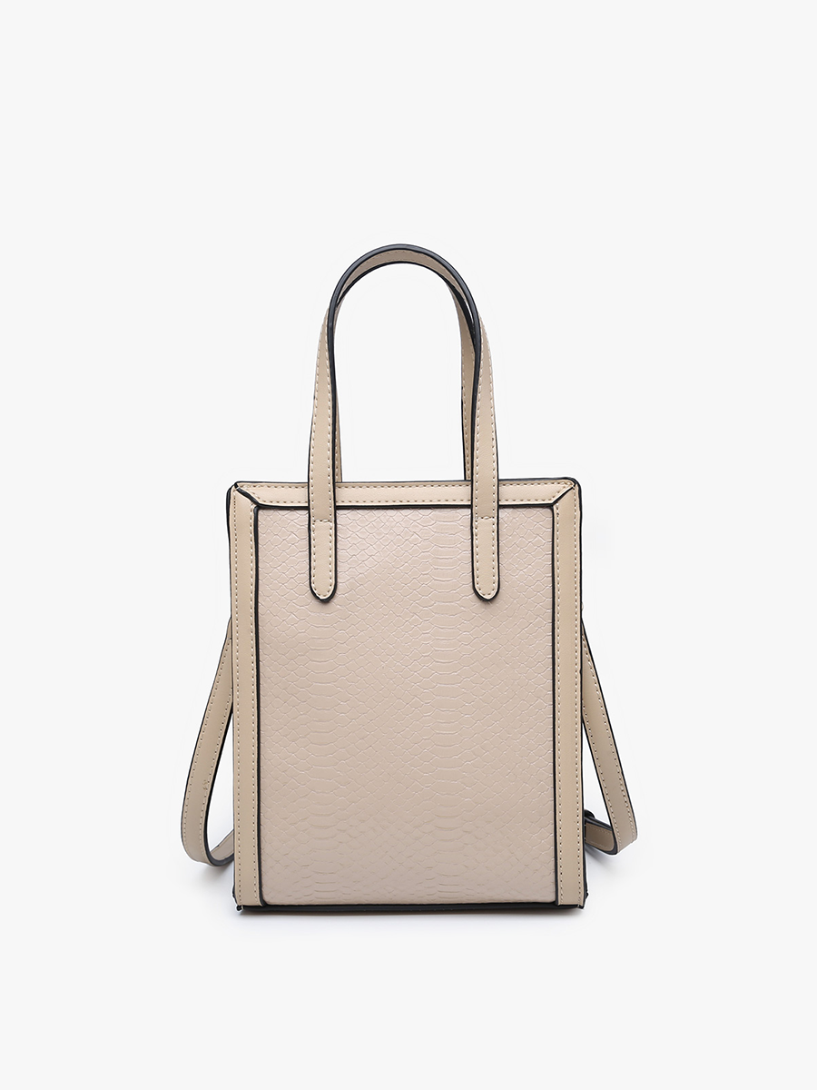 Emmie Vegan Snake Rectangular Satchel - Jen & Co. vegan handbag
