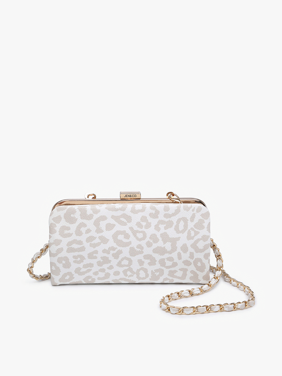 Sue Vegan Wallet Pouch in Cheetah-Beige - Jen & Co. vegan handbag