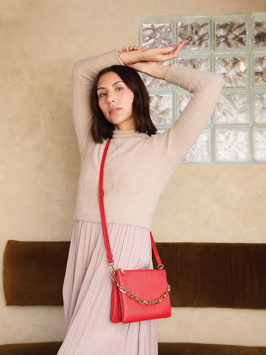 Izzy Vegan Textured Crossbody - Jen & Co. vegan handbag