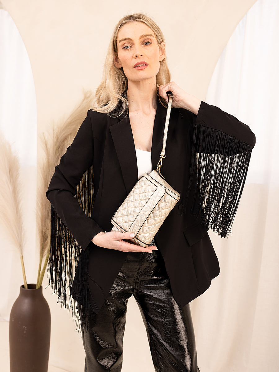 Ryan Vegan Quilted Crossbody - Jen & Co. vegan handbag
