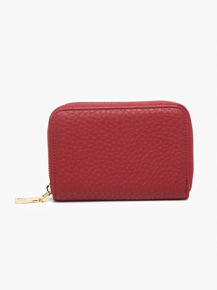 Alessia Vegan Zip-Around Wallet in Merlot - Jen & Co. vegan handbag