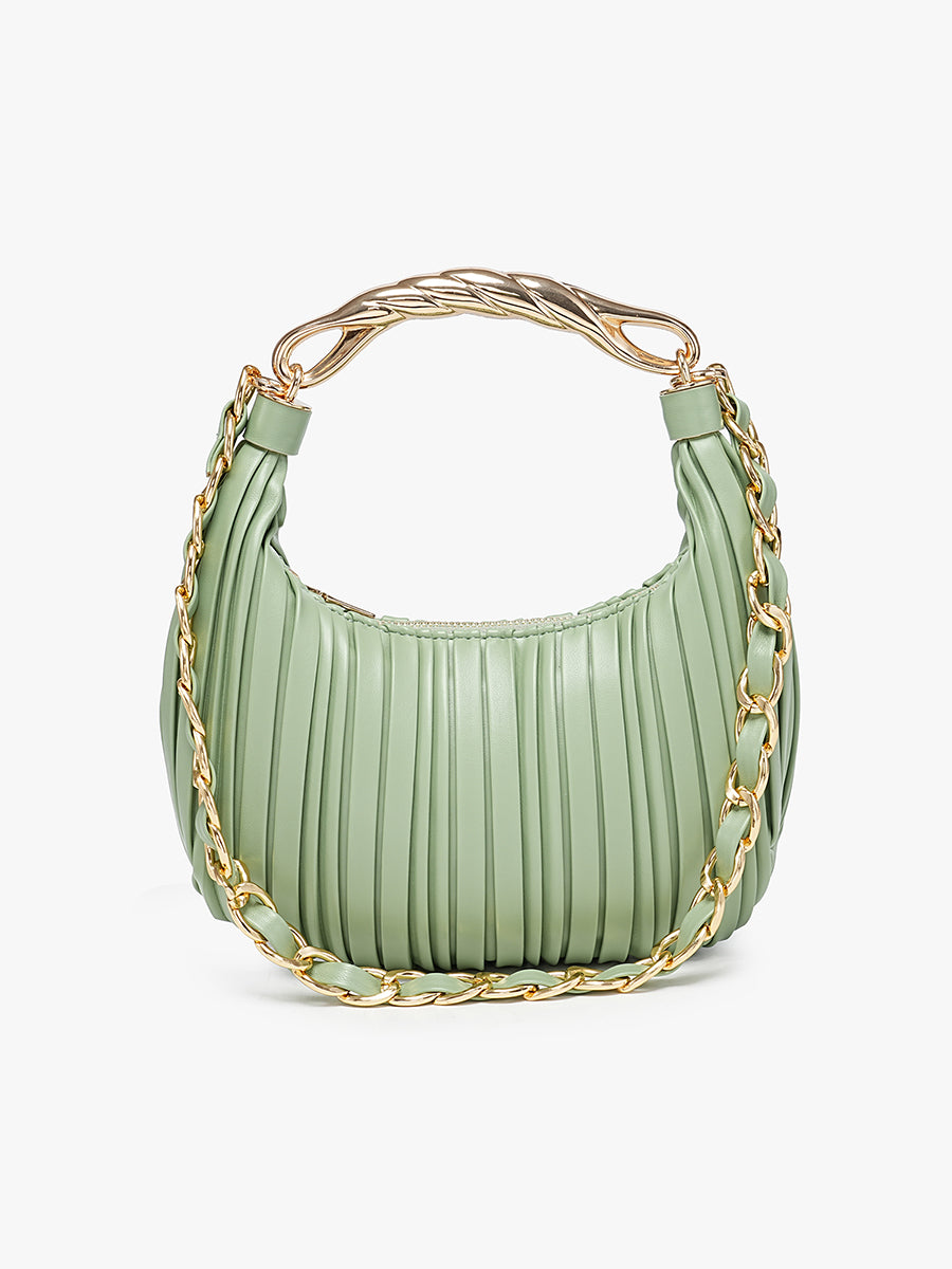 Miriam Vegan Pleated Shoulder Bag – Jen & Co.