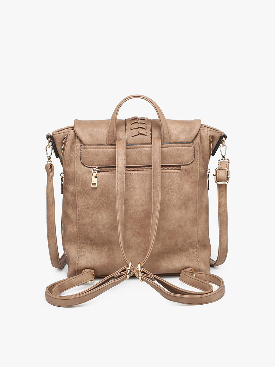Vivian Vegan Distressed Backpack - Jen & Co. vegan handbag