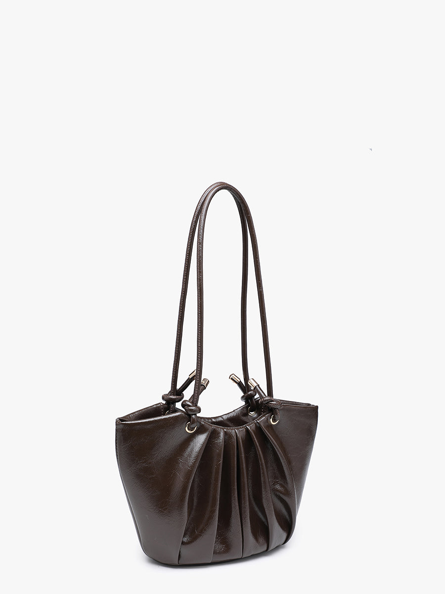 Athena Vegan Pleated Shoulder Bag - Jen & Co. vegan handbag