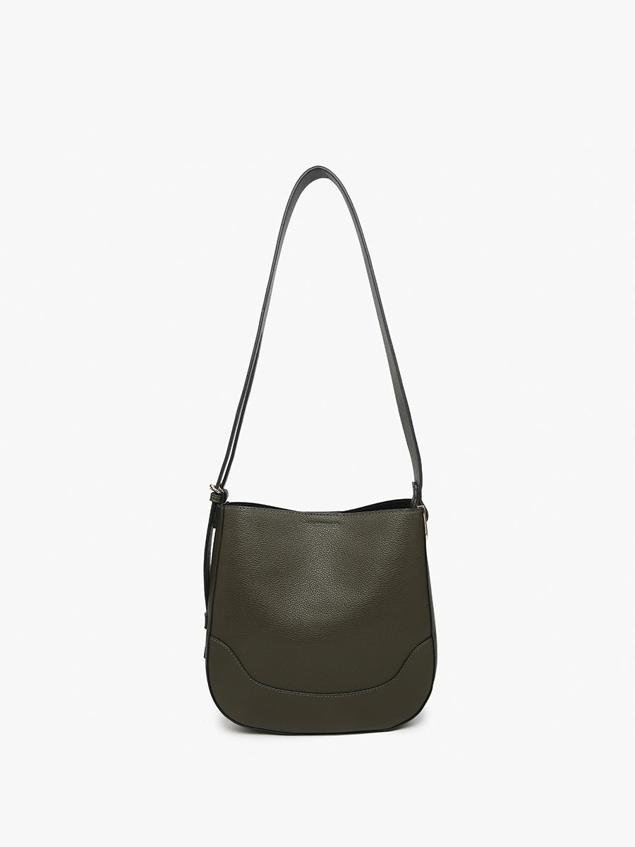 Poppy Vegan Paneled Crossbody Dark Olive - Jen & Co. vegan handbag