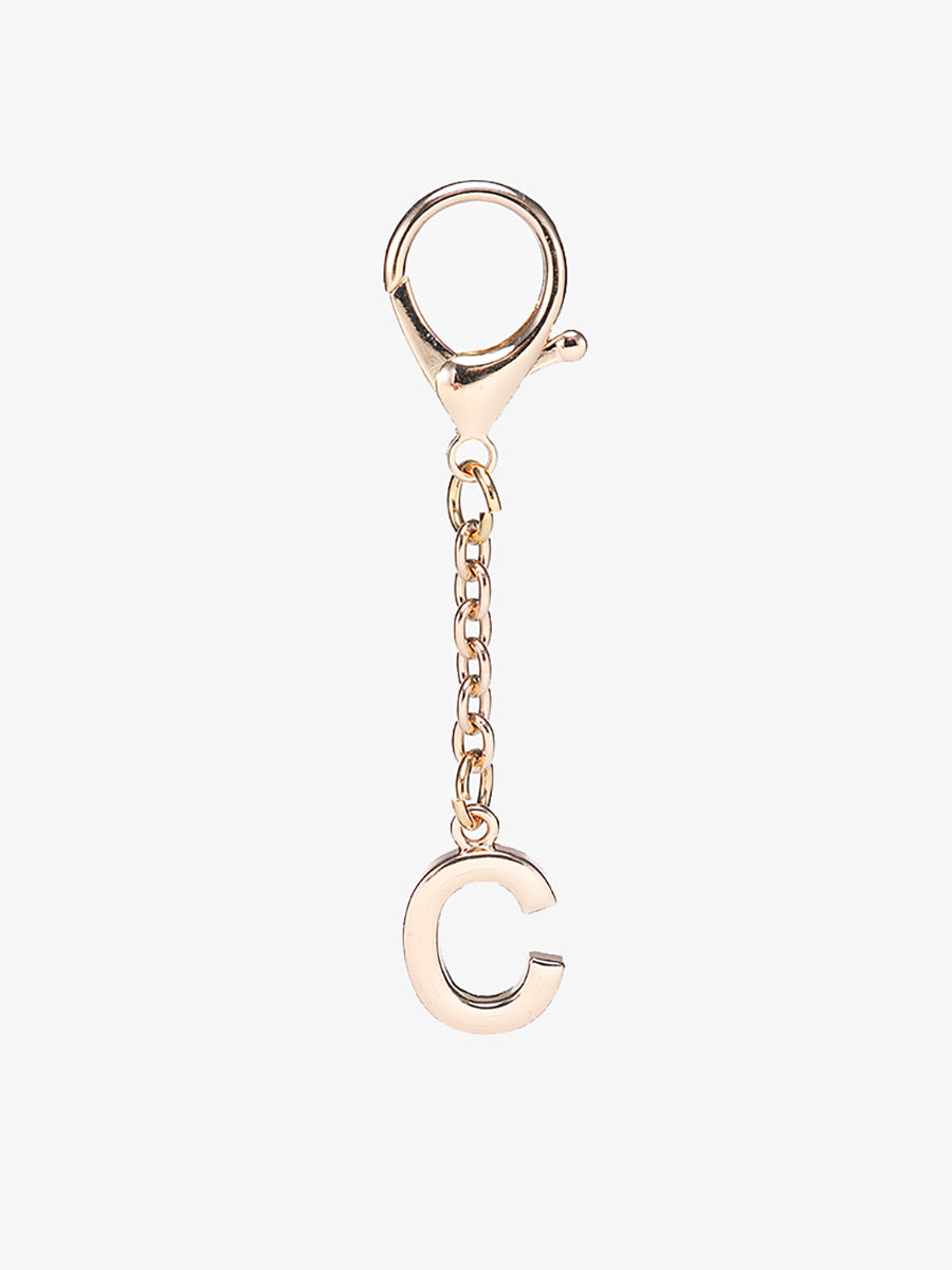 Letter Bag Charm Metal C - Jen & Co. vegan handbag