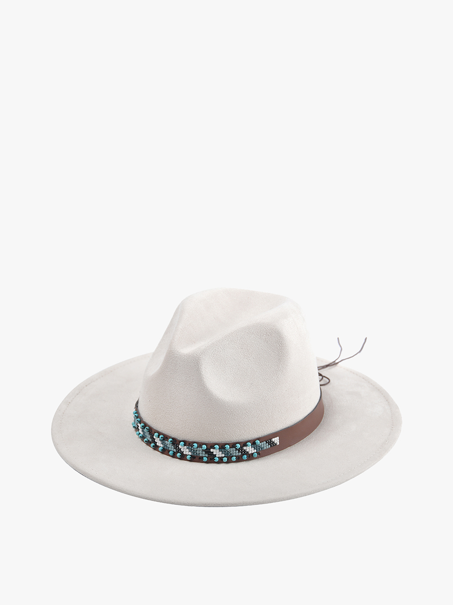 Teo Turquoise Band Hat in Beige - Jen & Co. vegan handbag
