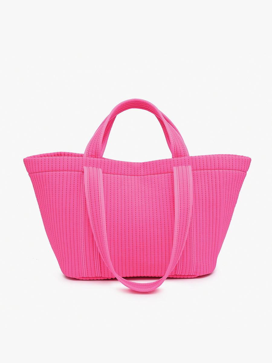 Marilyn Vegan Quilted Tote Hot Pink - Jen & Co. vegan handbag