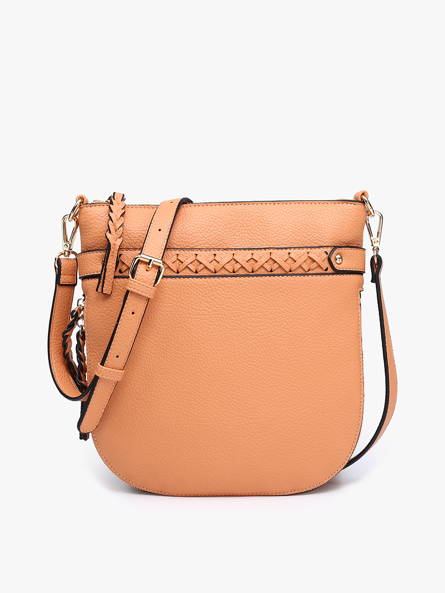 Esther Vegan Whipstitch Crossbody Coral - Jen & Co. vegan handbag